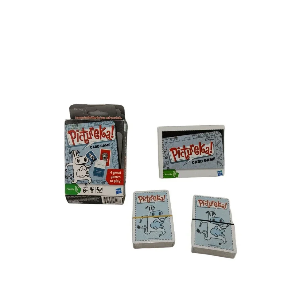 NEW Sealed Cards Hasbro Pictureka! Card Game 4-in-1 Travel Game Family Age 6+